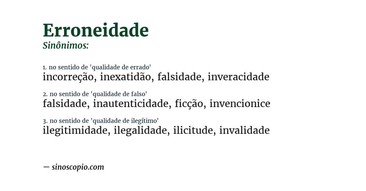 Sinônimo de erroneidade