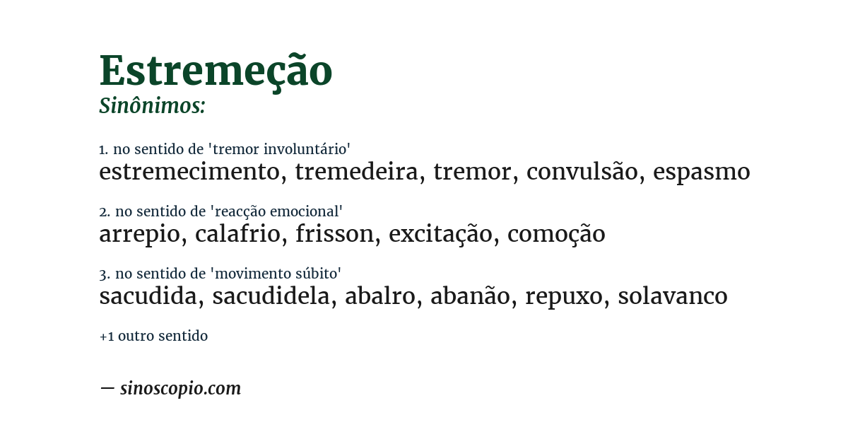 Sinônimo de estremeção