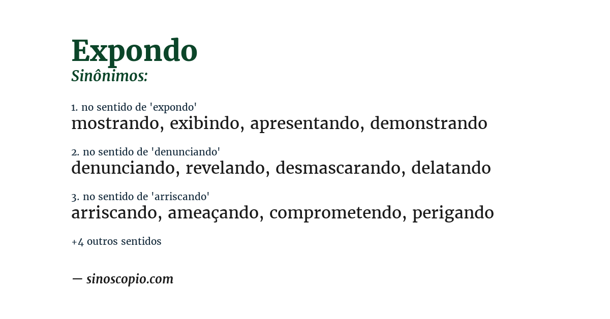 Sinônimo de expondo