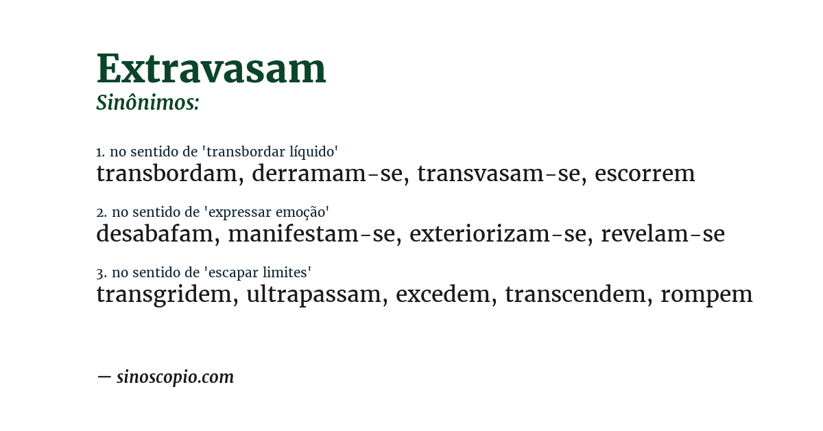 Sinônimo de extravasam