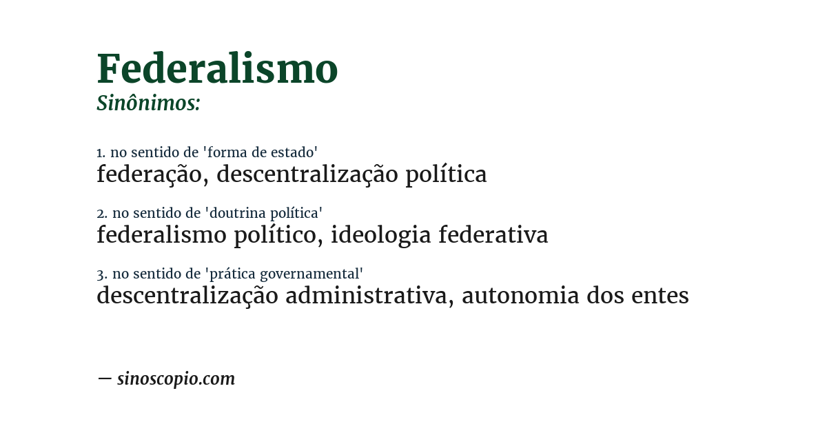 Sinônimo de federalismo