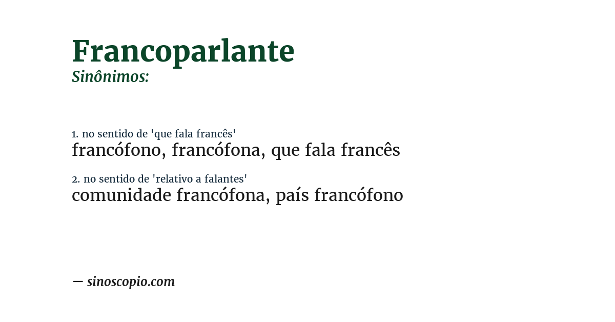 Sinônimo de francoparlante