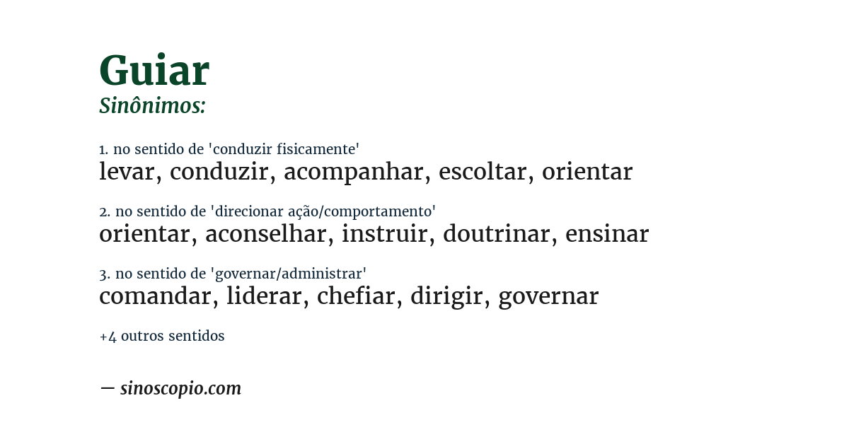 Sinônimo de guiar