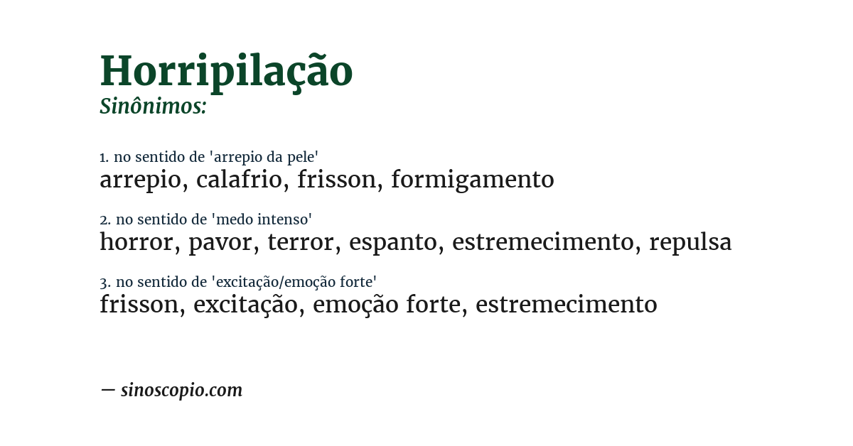 Sinônimo de horripilação