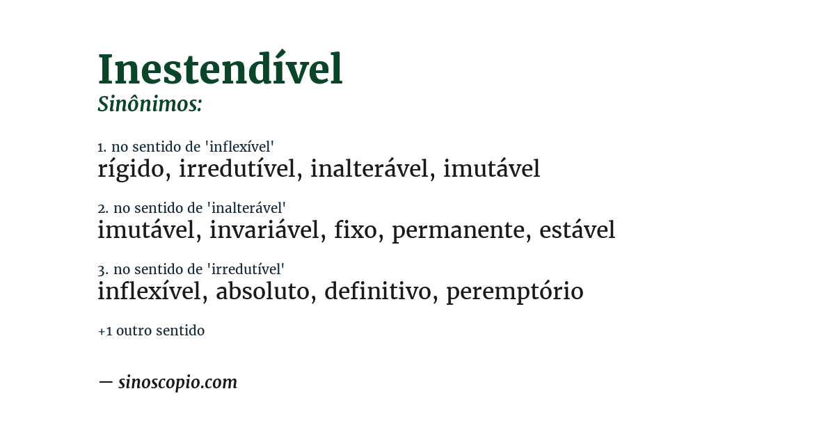 Sinônimo de inestendível