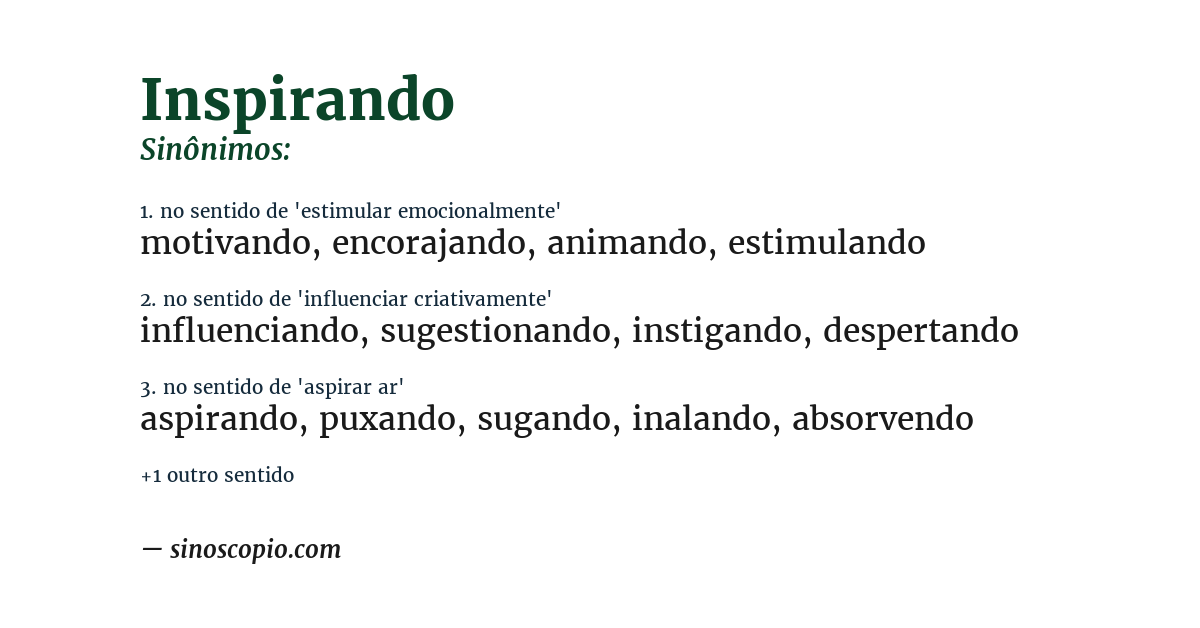Sinônimo de inspirando