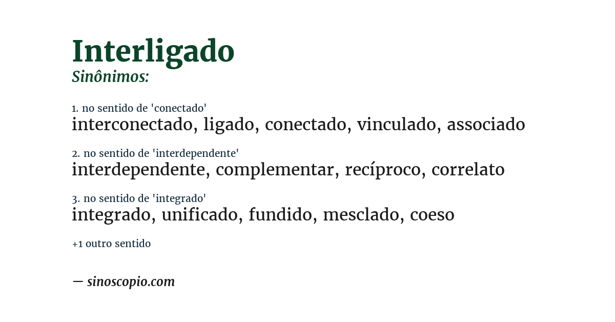 Sinônimo de interligado