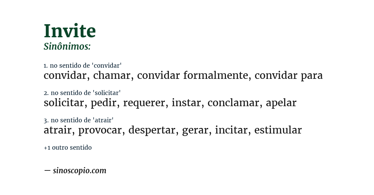 Sinônimo de invite