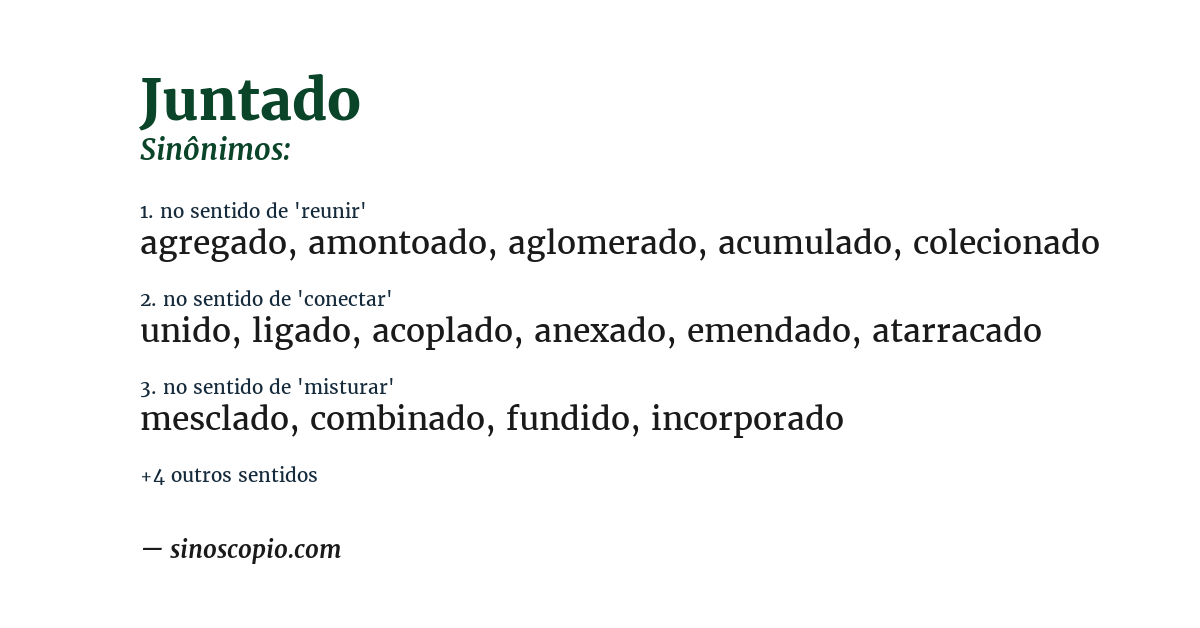 Sinônimo de juntado