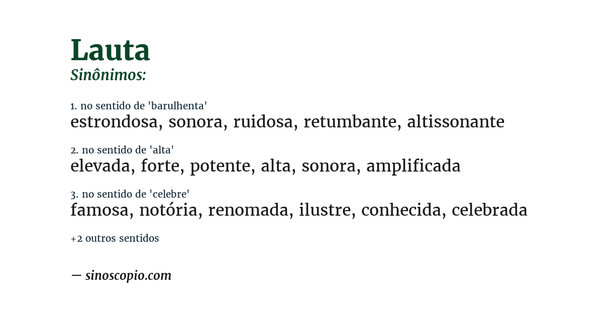 Sinônimo de lauta