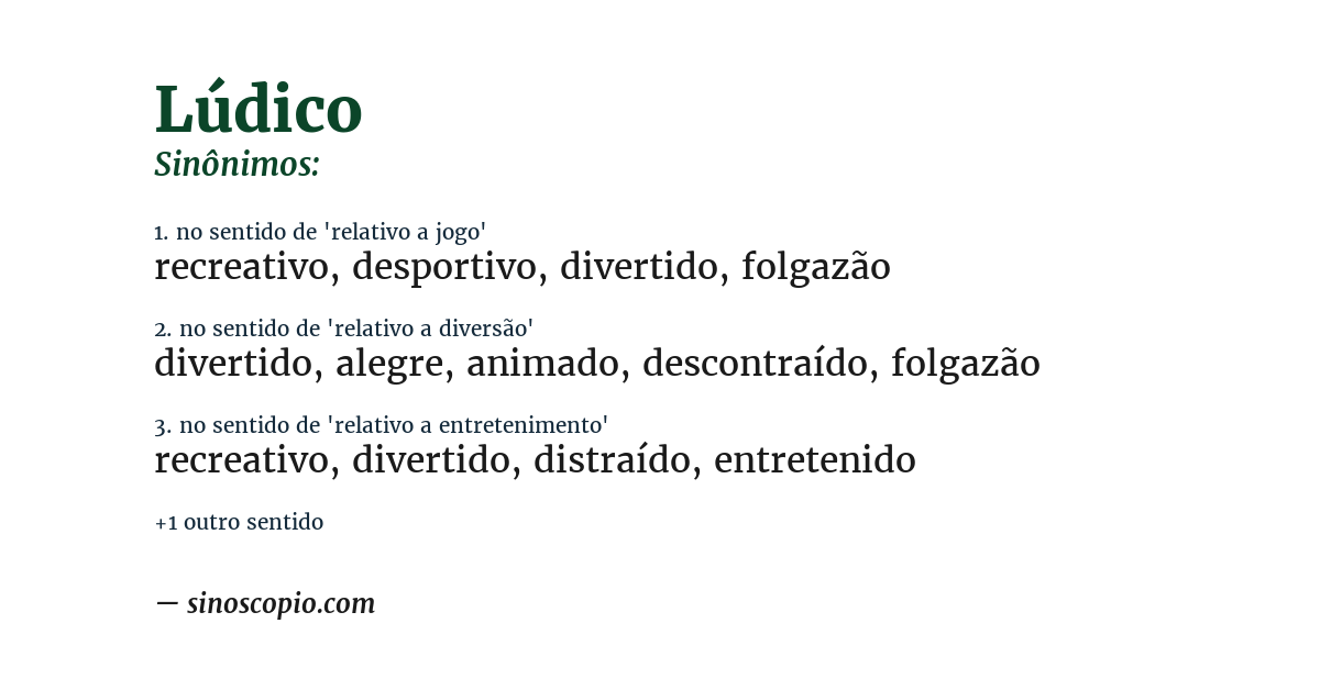 Sinônimo de lúdico