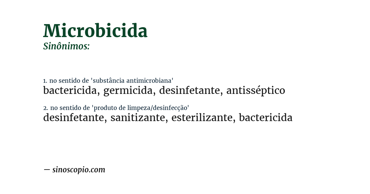 Sinônimo de microbicida