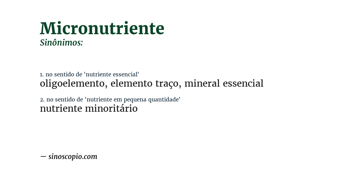 Sinônimo de micronutriente