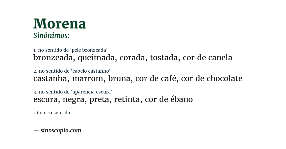 Sinônimo de morena