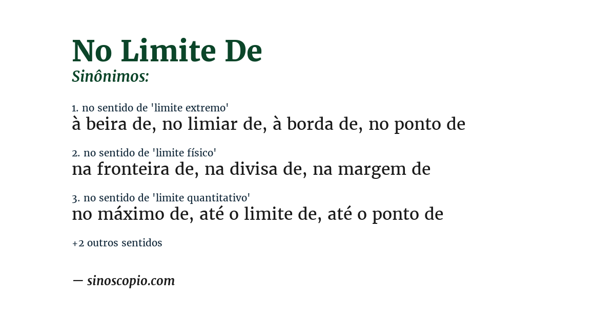 Sinônimo de no limite de