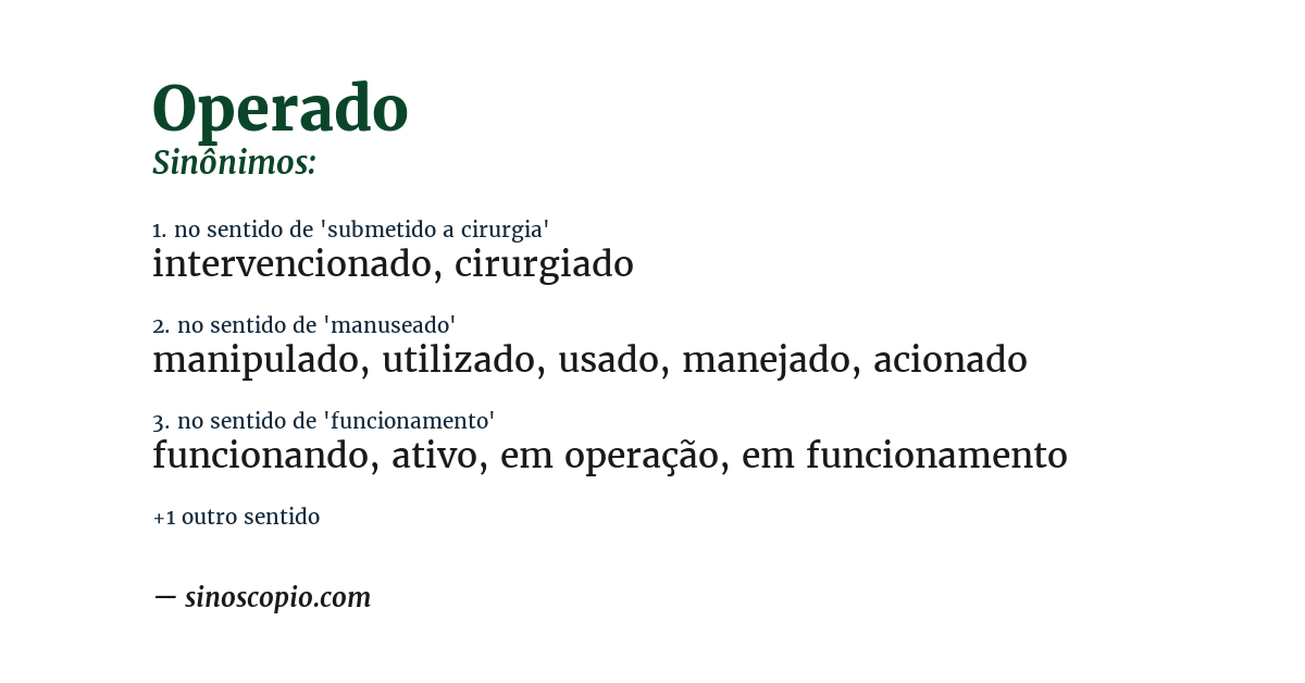 Sinônimo de operado