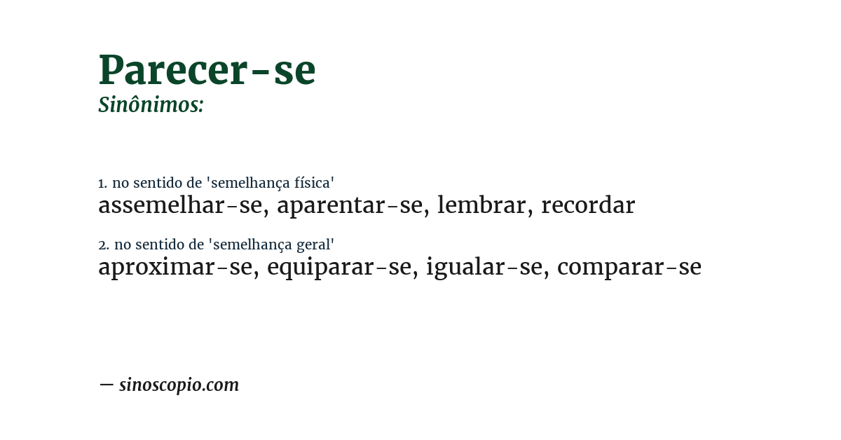 Sinônimo de parecer-se