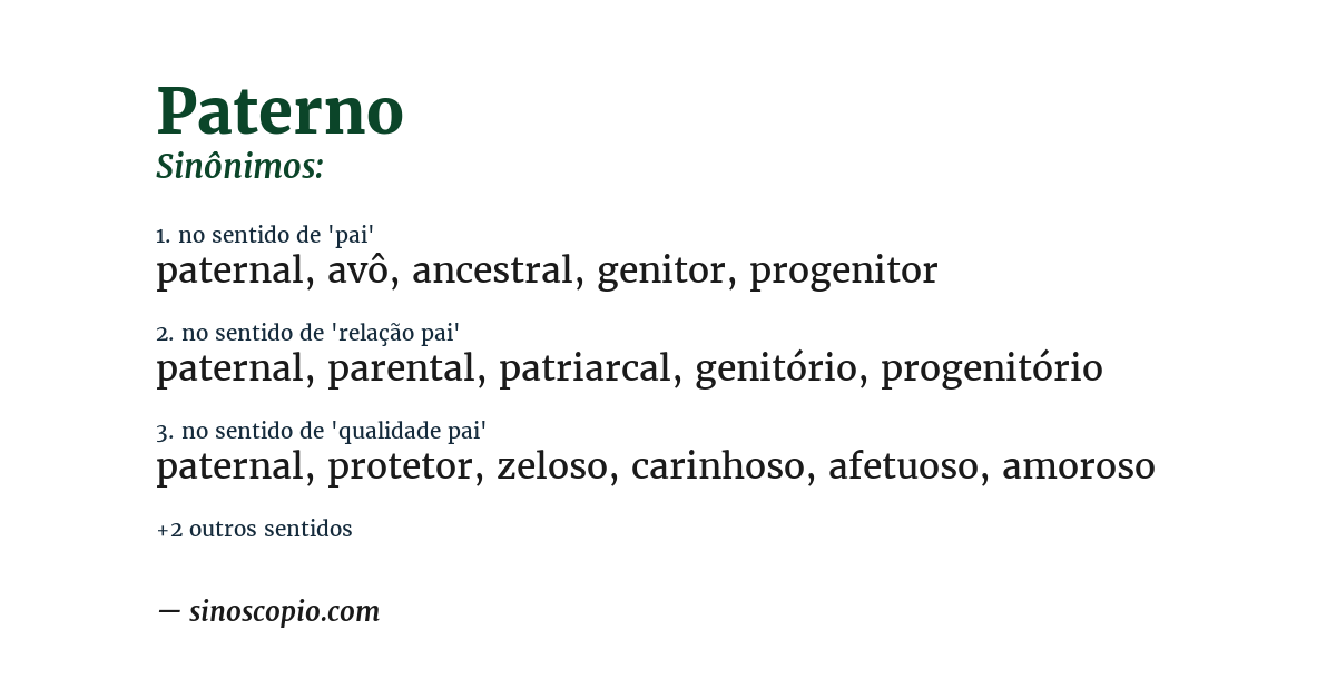 Sinônimo de paterno