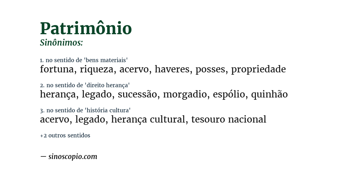 Sinônimo de patrimônio