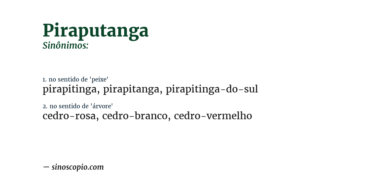 Sinônimo de piraputanga
