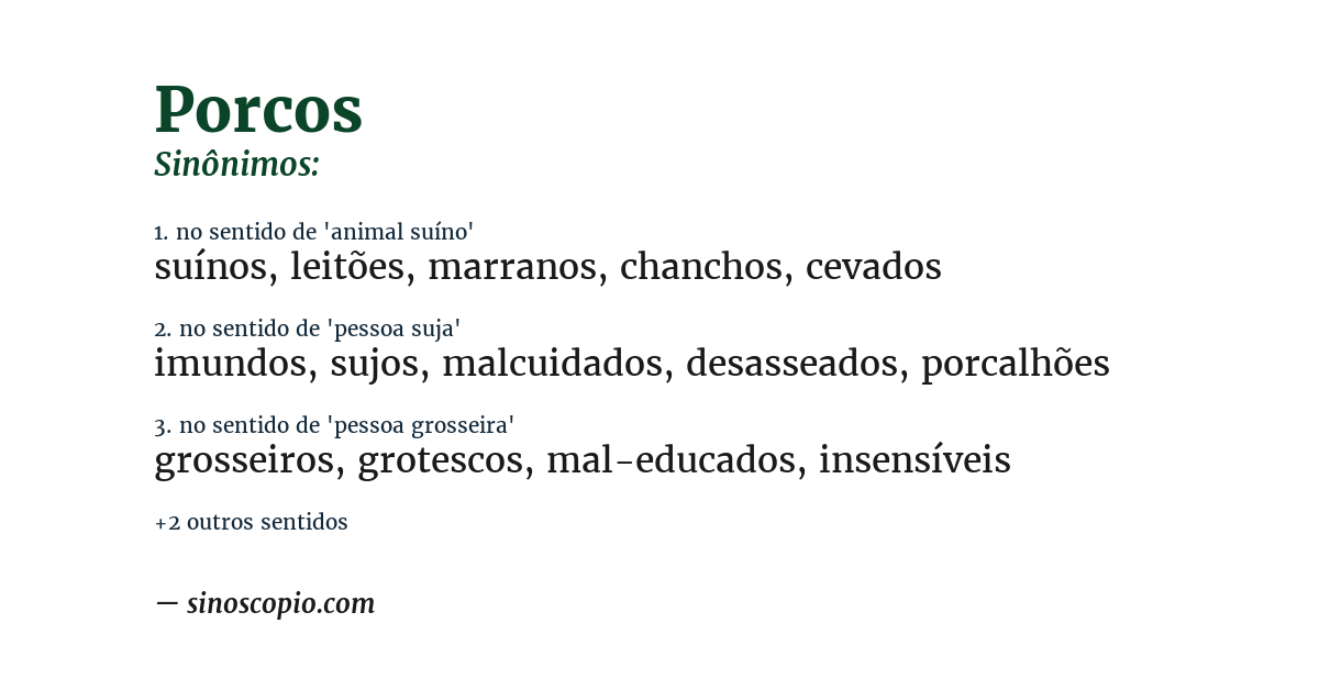 Sinônimo de porcos