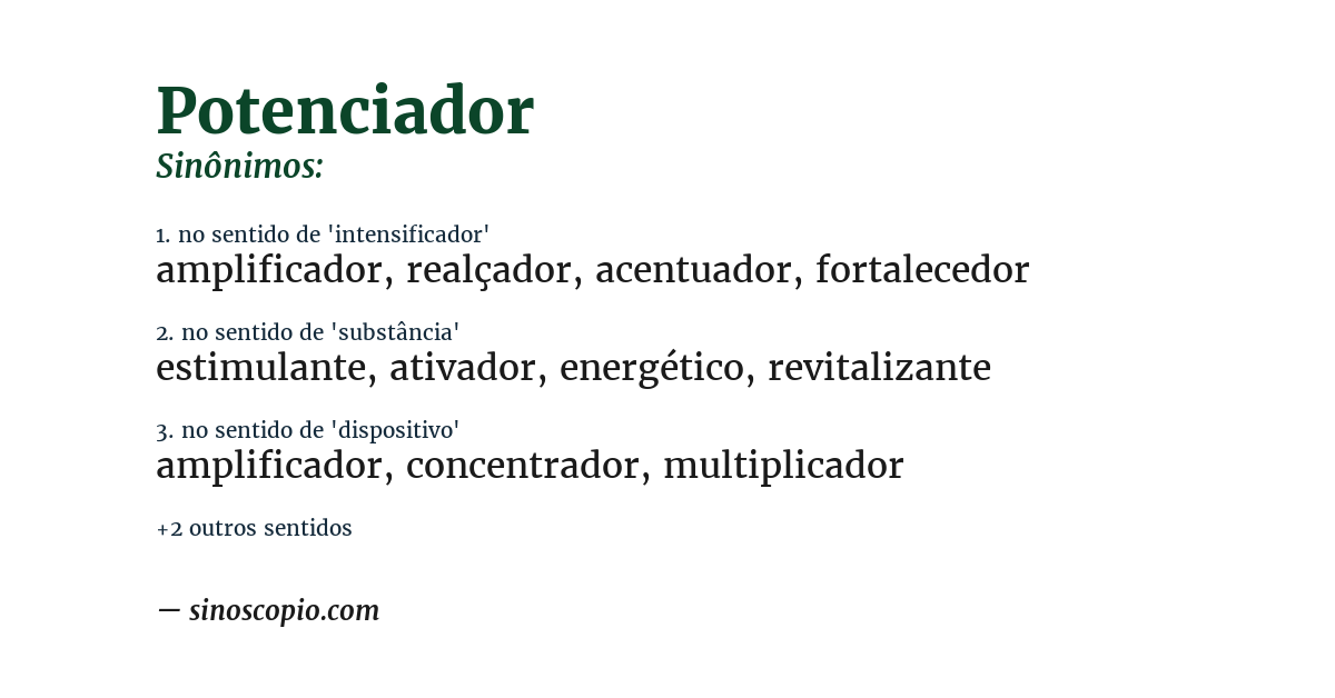 Sinônimo de potenciador