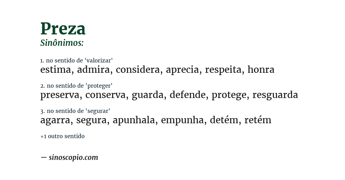 Sinônimo de preza