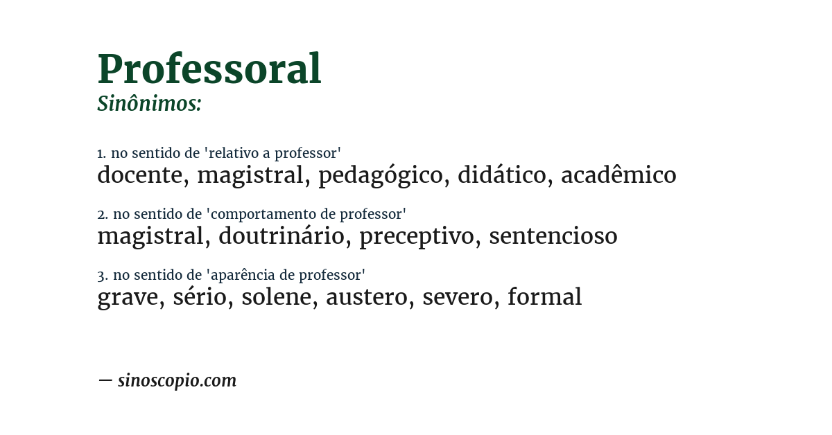 Sinônimo de professoral