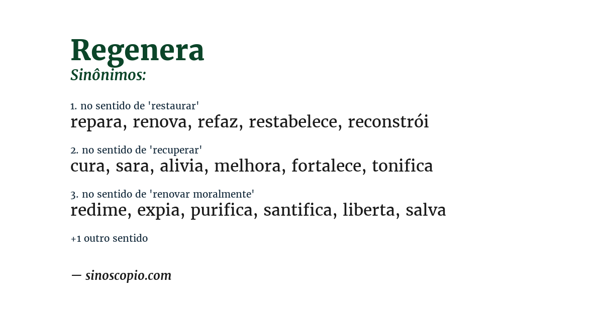 Sinônimo de regenera