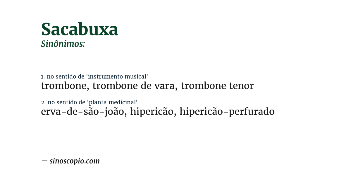 Sinônimo de sacabuxa