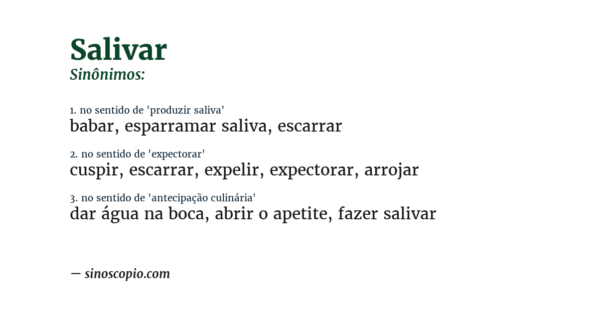 Sinônimo de salivar