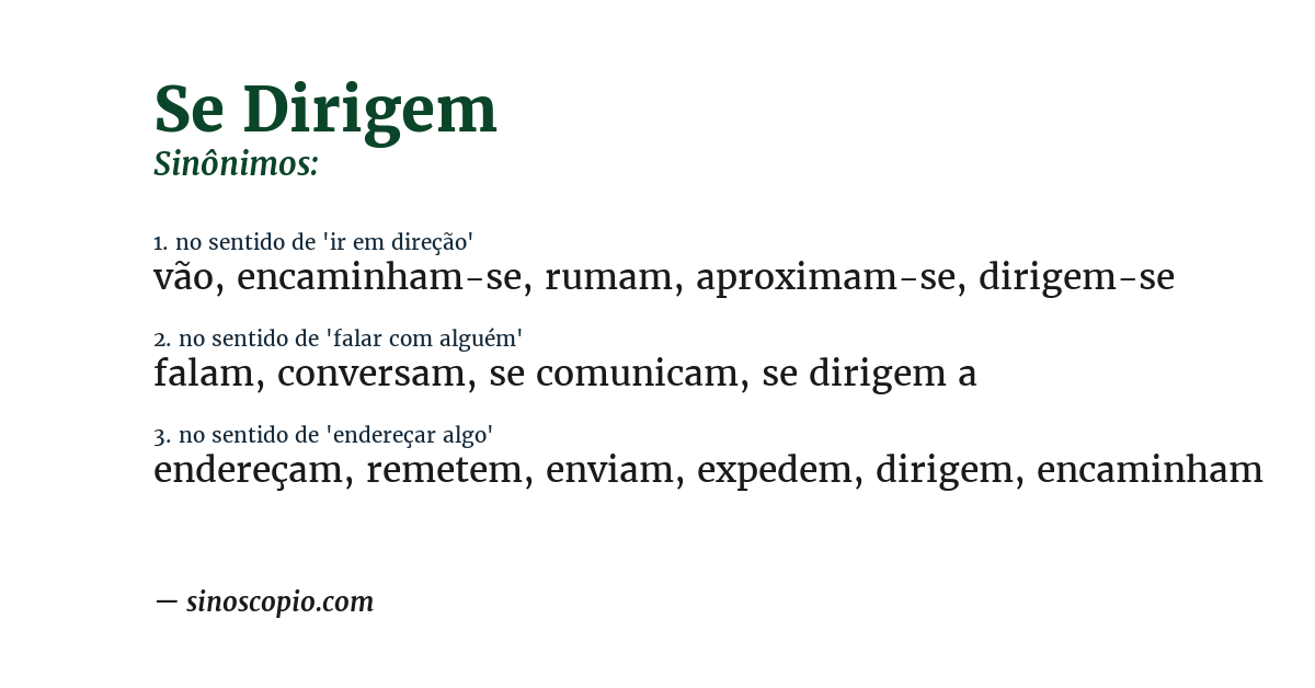 Sinônimo de se dirigem
