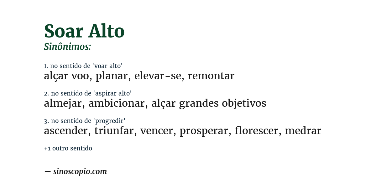 Sinônimo de soar alto