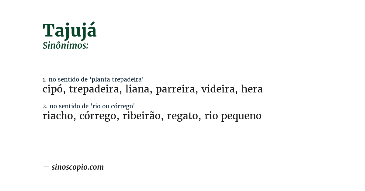 Sinônimo de tajujá