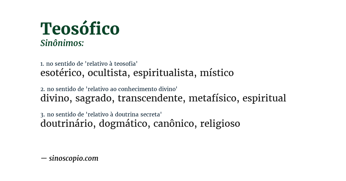 Sinônimo de teosófico