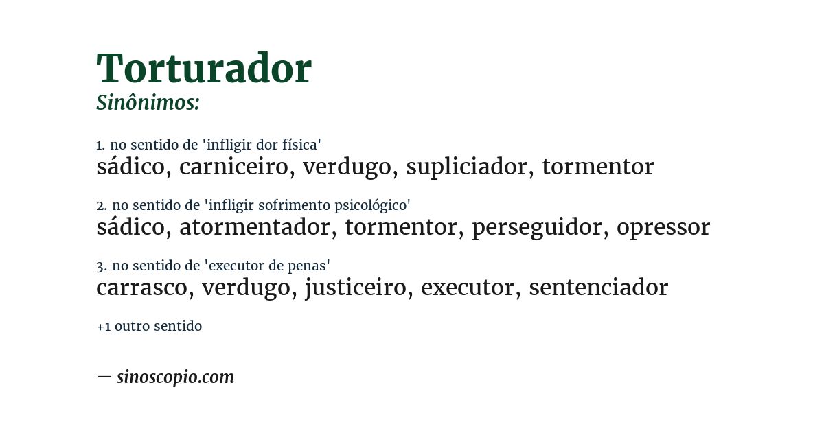 Sinônimo de torturador