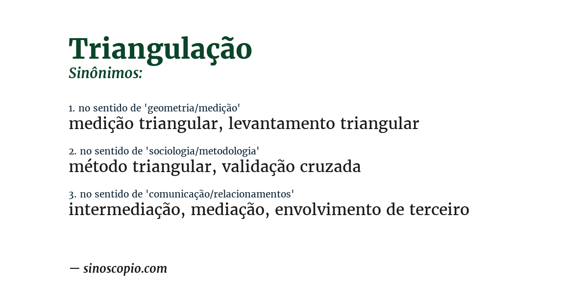 Sinônimo de triangulação