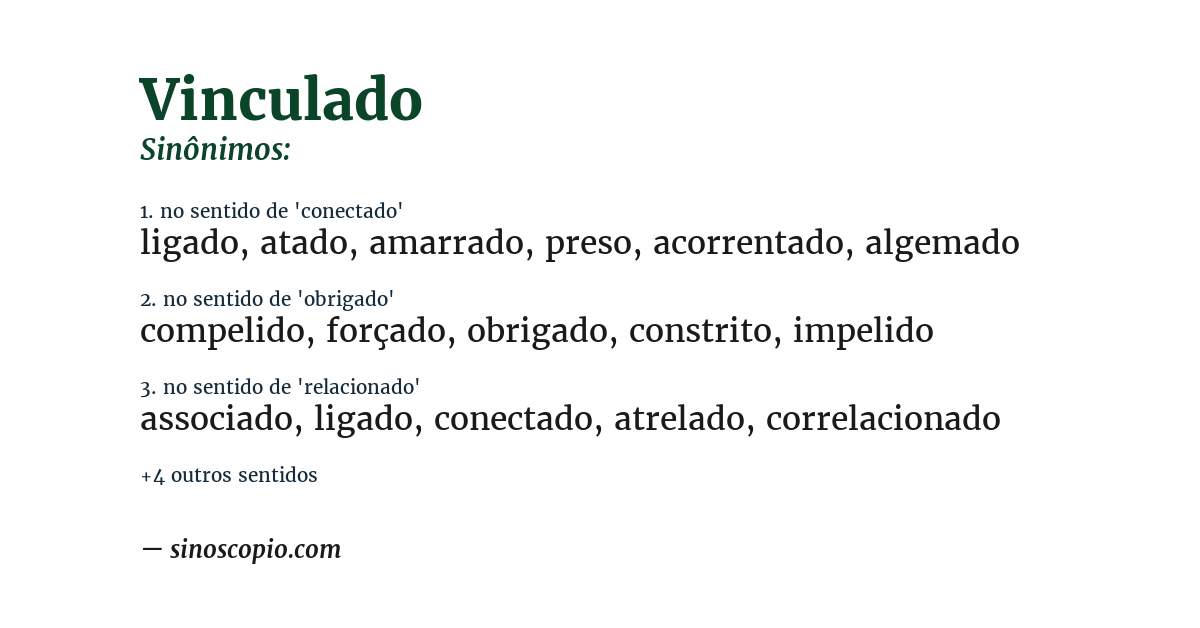 Sinônimo de vinculado