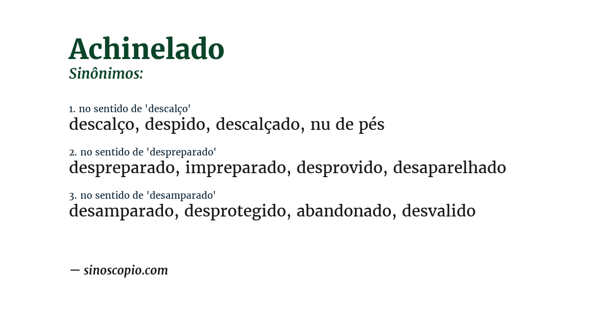 Sinônimo de achinelado