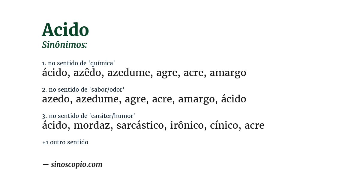Sinônimo de acido