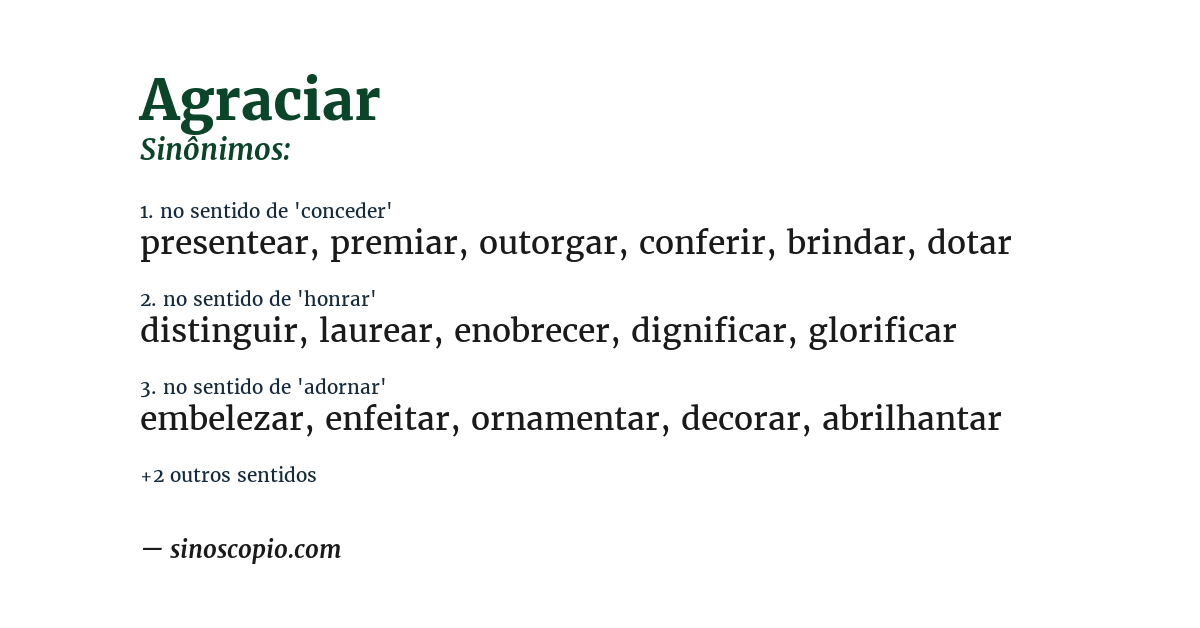 Sinônimo de agraciar