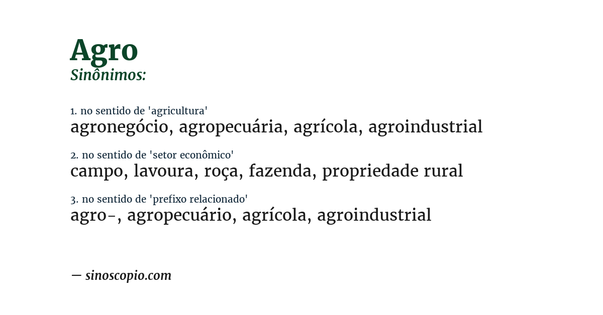 Sinônimo de agro