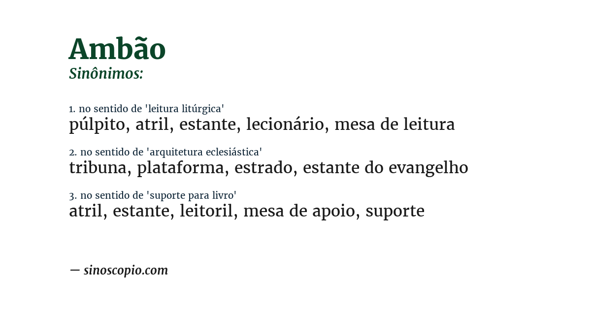Sinônimo de ambão