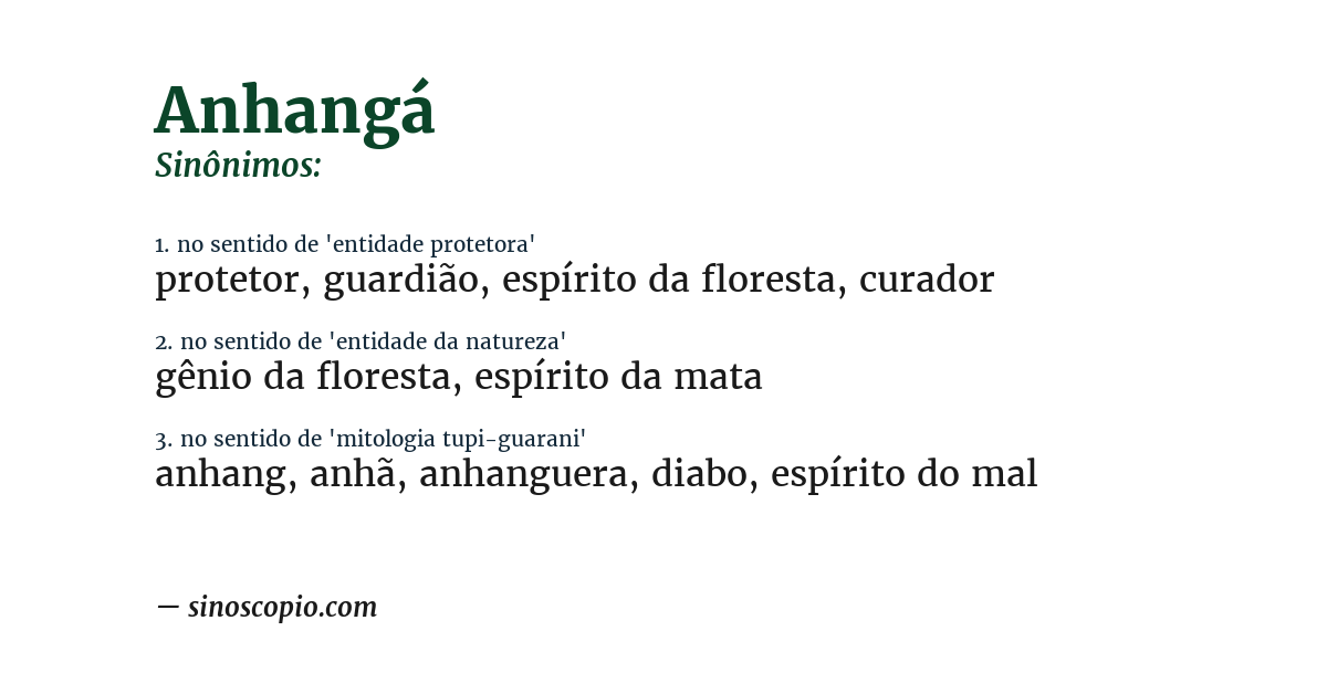 Sinônimo de anhangá