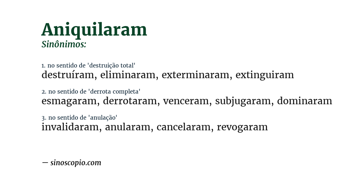 Sinônimo de aniquilaram