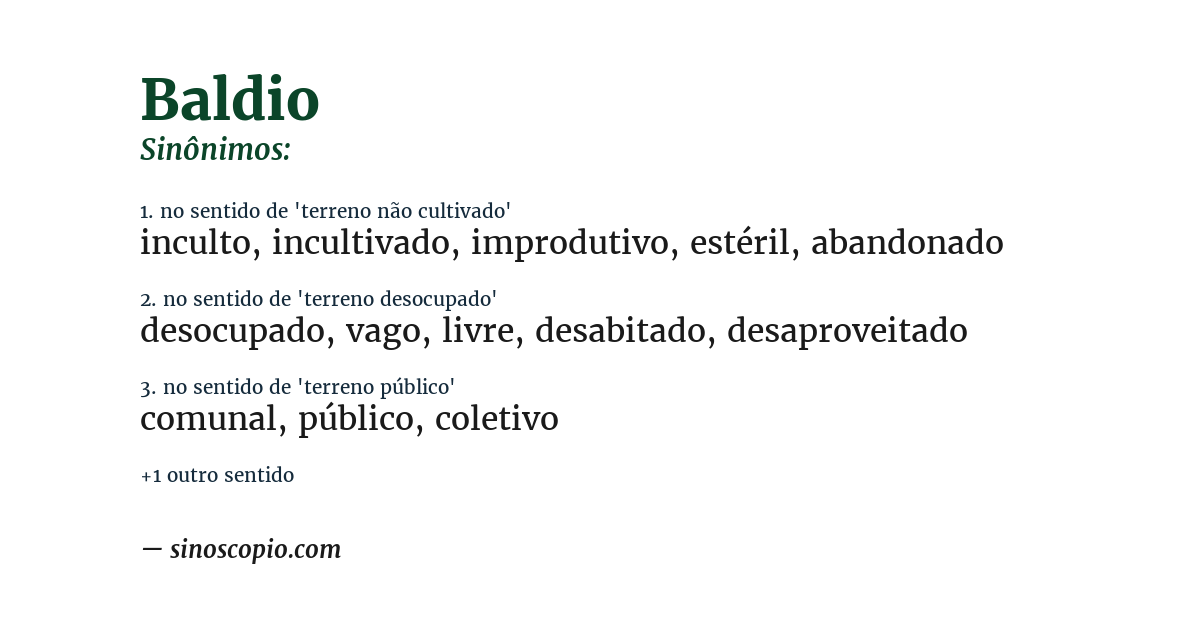Sinônimo de baldio