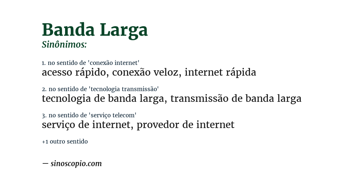 Sinônimo de banda larga
