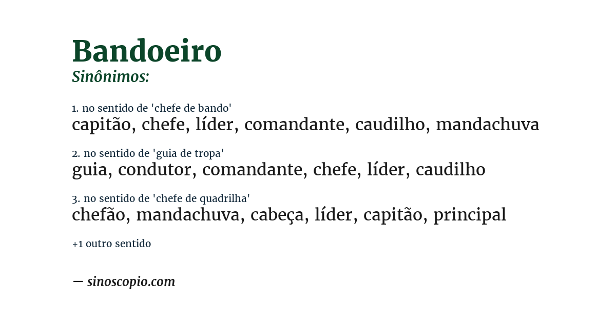 Sinônimo de bandoeiro