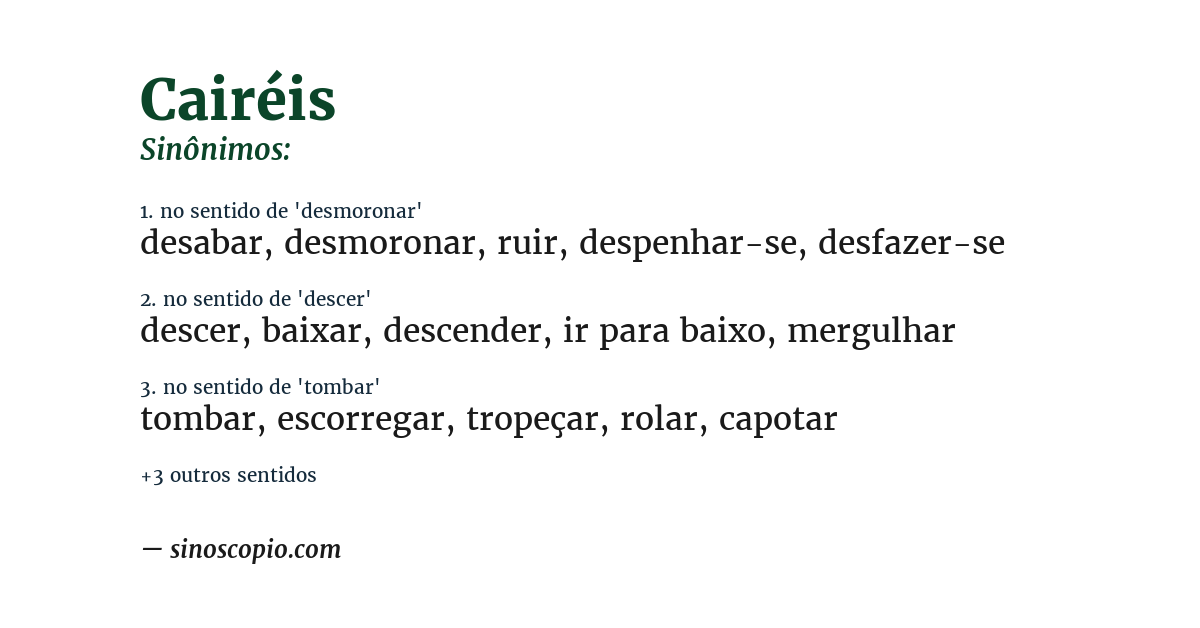 Sinônimo de cairéis
