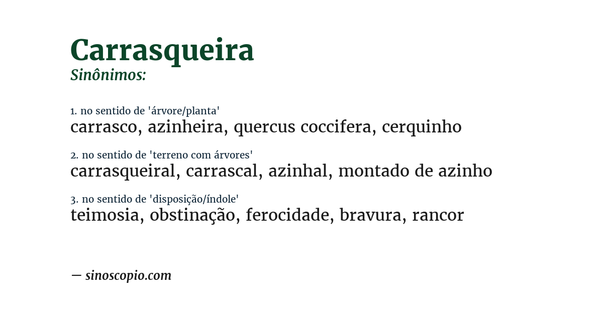 Sinônimo de carrasqueira